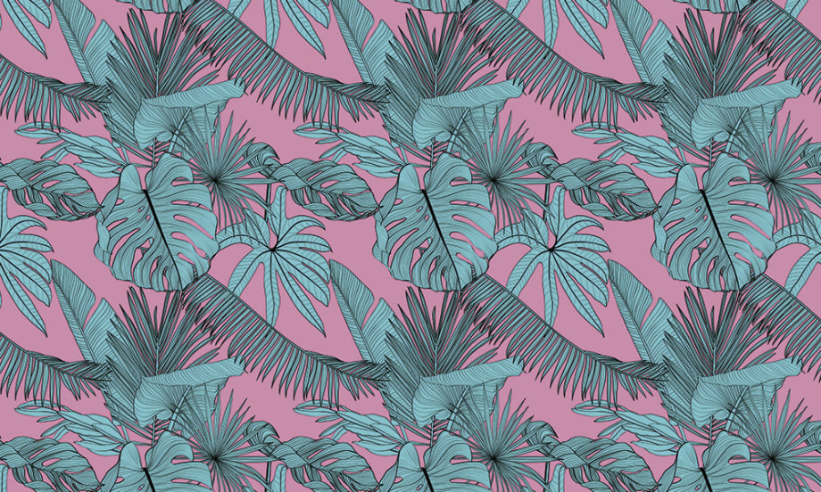 Бесшовная фреска «Тропические листья»