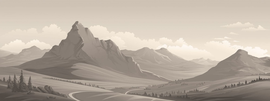 Бесшовная фреска «Горный пейзаж»