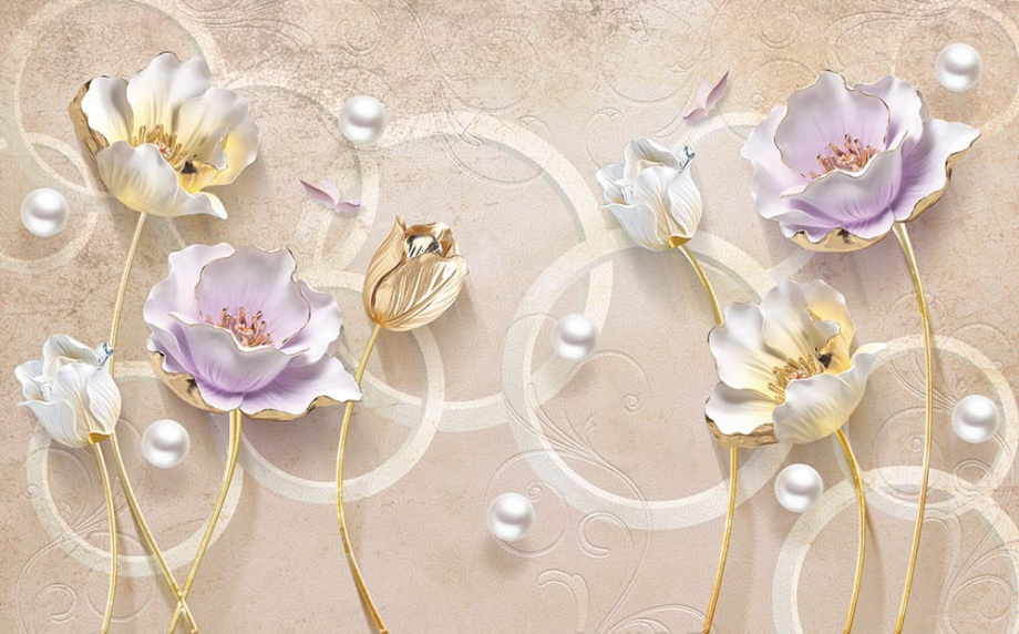 Бесшовная фреска «Цветочный Рельеф»