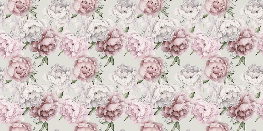 Бесшовная фреска «Пионовая нежность»