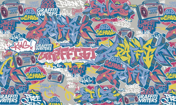 Бесшовная фреска «В стиле Граффити» Бесшовная фреска «В стиле Граффити»