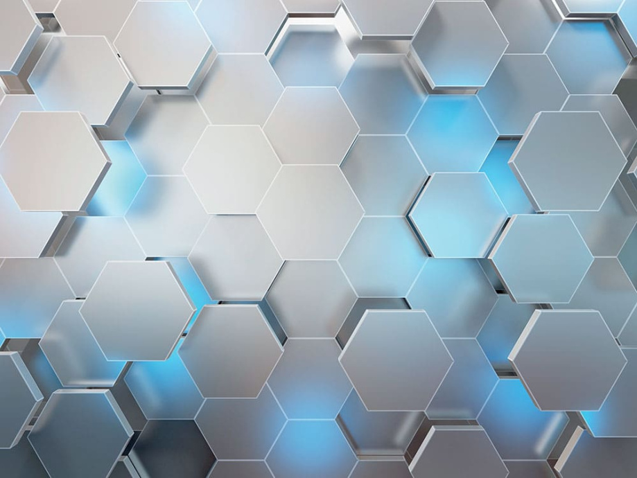 Бесшовная фреска «3D шестиугольники» Бесшовная фреска «3D шестиугольники»