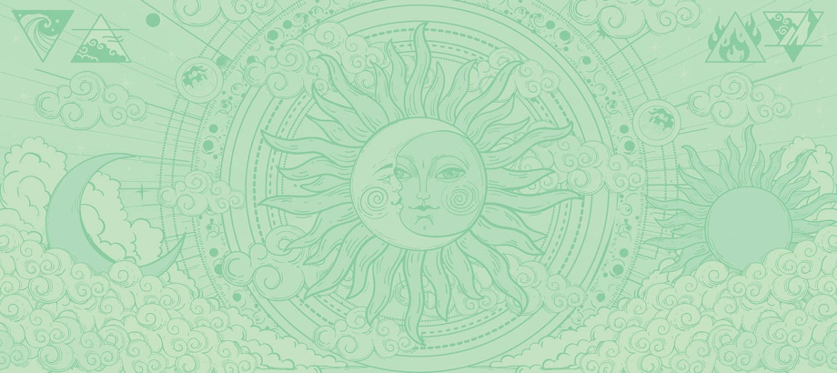 Бесшовная фреска «Космические близнецы: солнце и луна» Бесшовная фреска «Космические близнецы: солнце и луна»